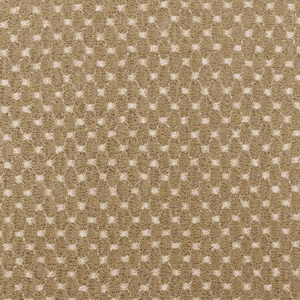 4 1/2 YD PC-Simple Khaki-White Texture Stretch Poly Sweater Knit Fabric