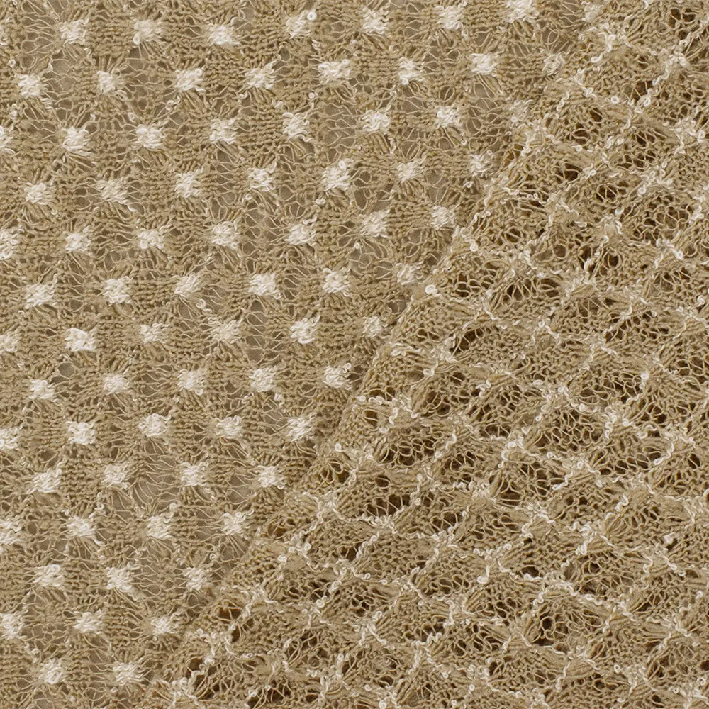 4 1/2 YD PC-Simple Khaki-White Texture Stretch Poly Sweater Knit Fabric