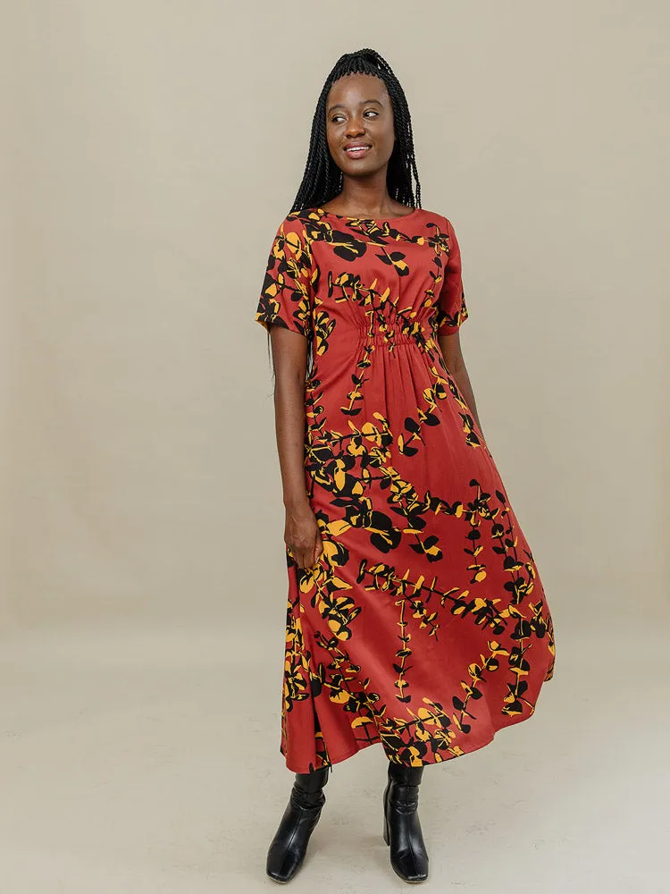 Artsy Traveler Midi Dress - Eucalyptus Spice