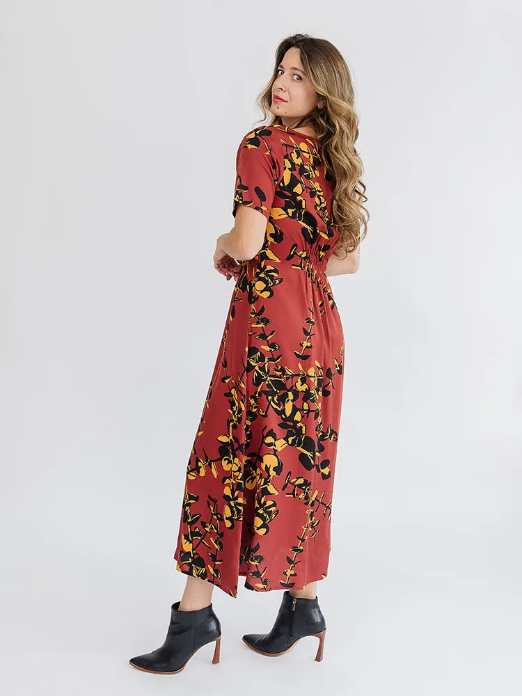 Artsy Traveler Midi Dress - Eucalyptus Spice