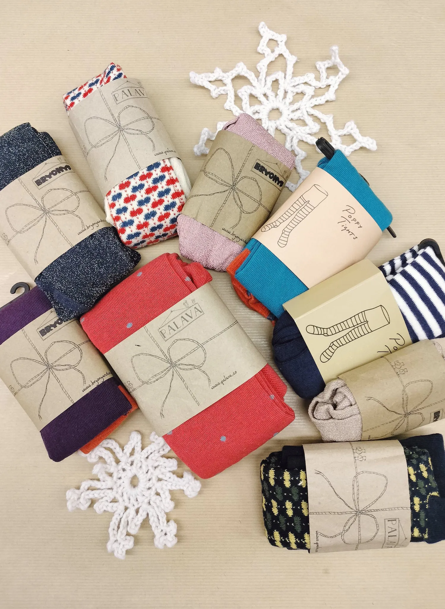 Baby Tights - Navy / Cream Stripe