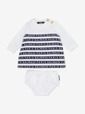 Balmain Baby Girls Jersey Dress in Blue