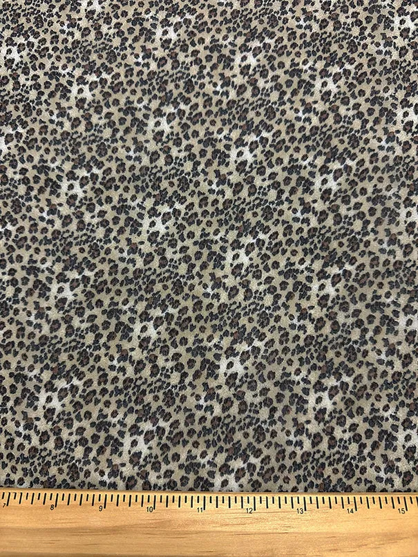 Beige Multi Mini Cheetah Animal Poly Georgette Fabric