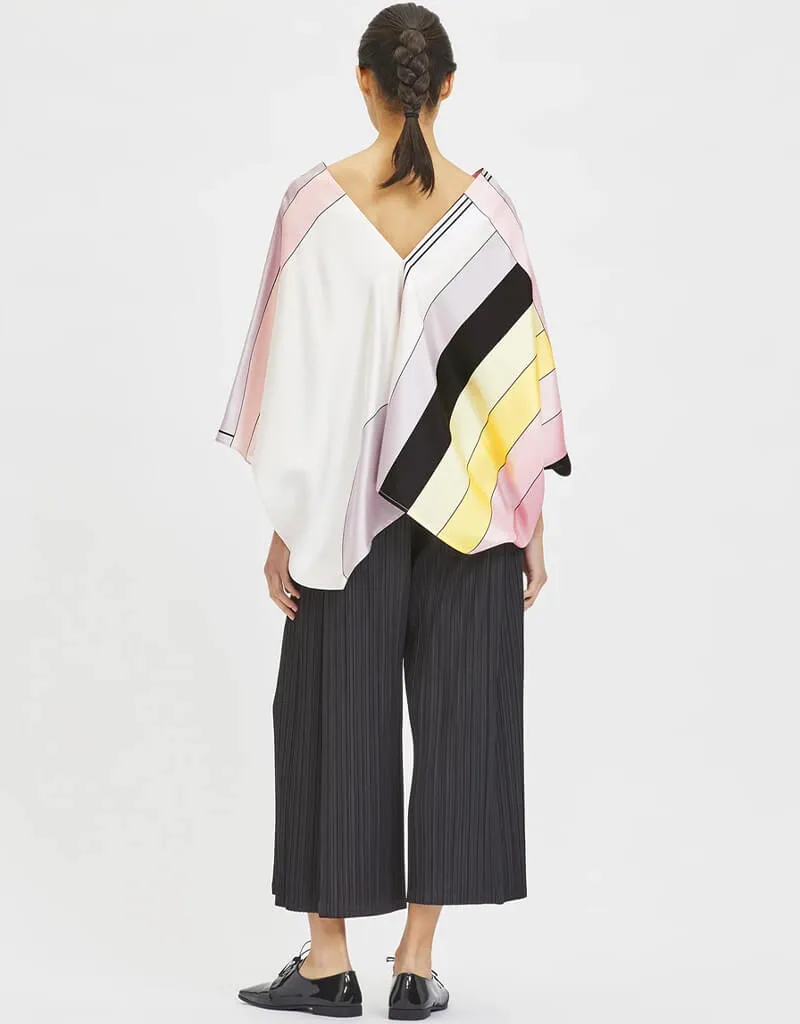Black And White Fancy Soft Satin Silk Kaftan Co-Ord Set