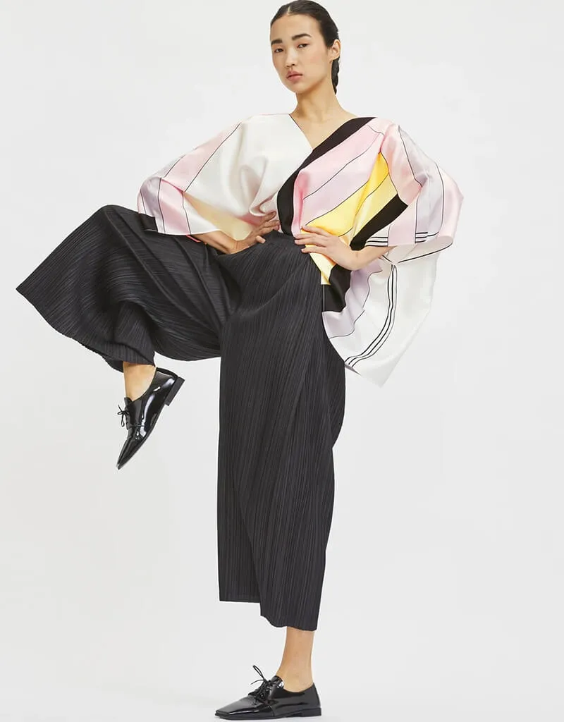 Black And White Fancy Soft Satin Silk Kaftan Co-Ord Set