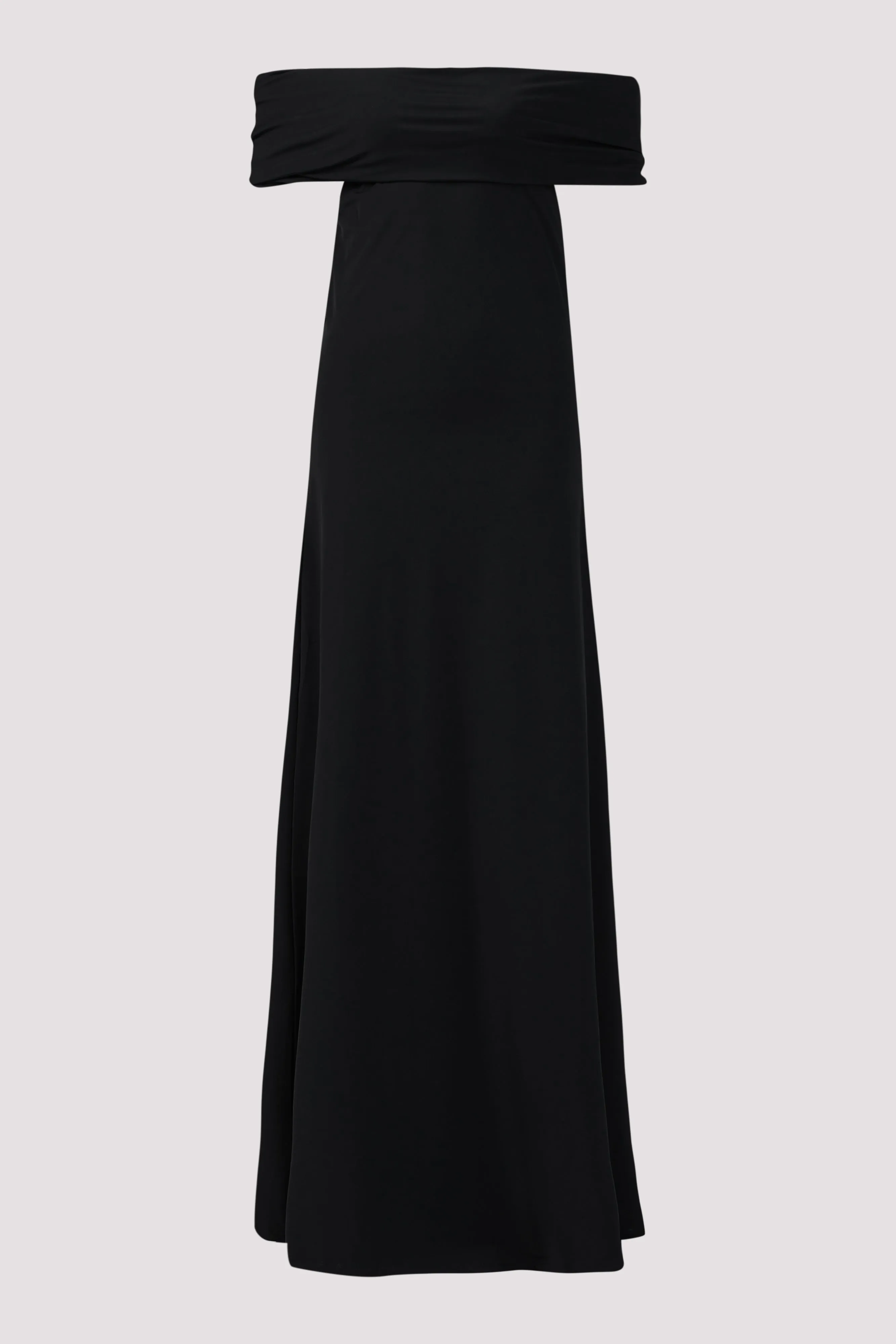 Black Asymmetrical Off Shoulder Maxi Dress