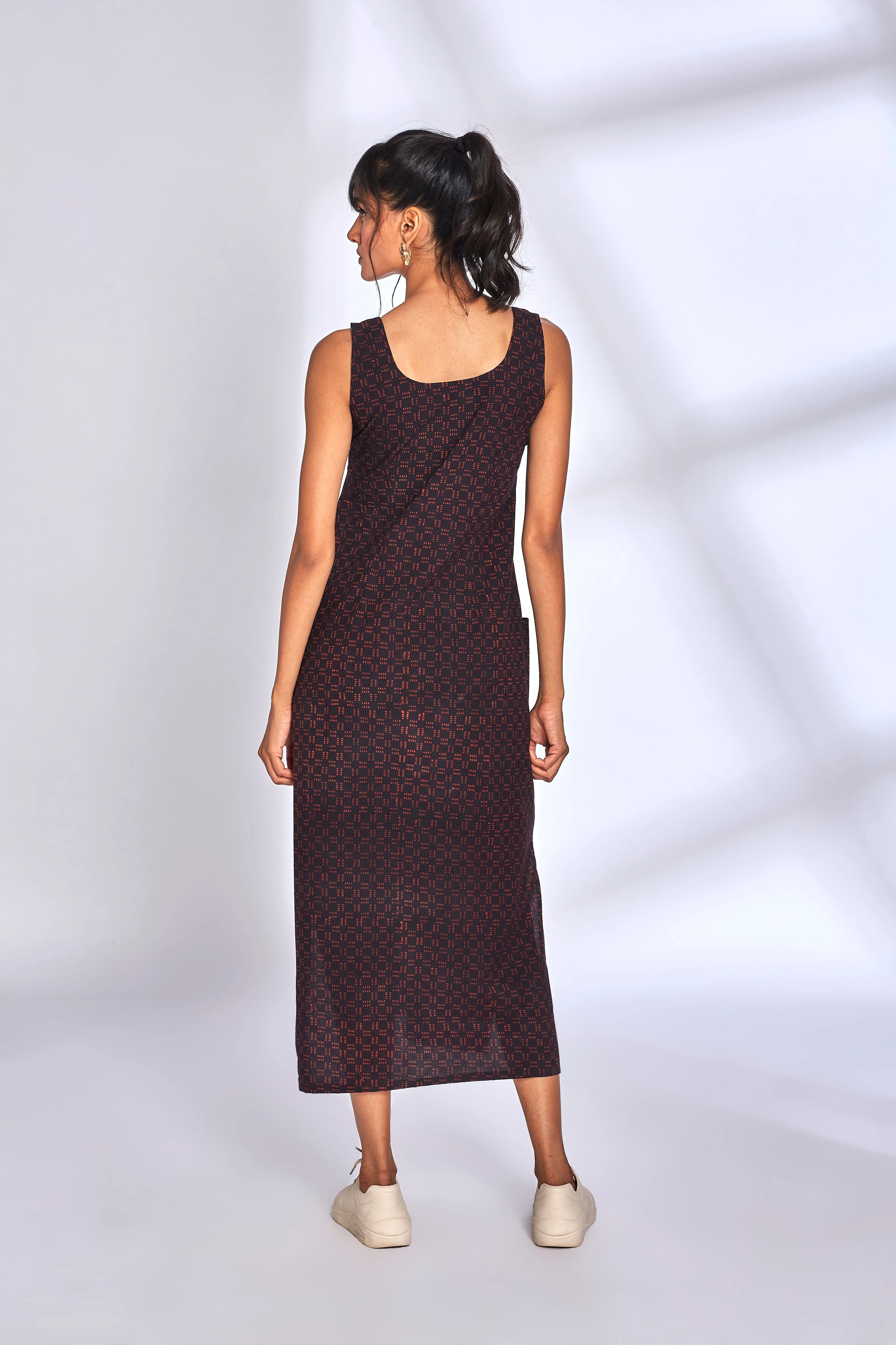 Black Midi Dress with side slit