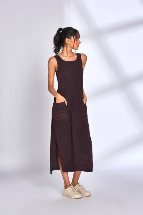 Black Midi Dress with side slit