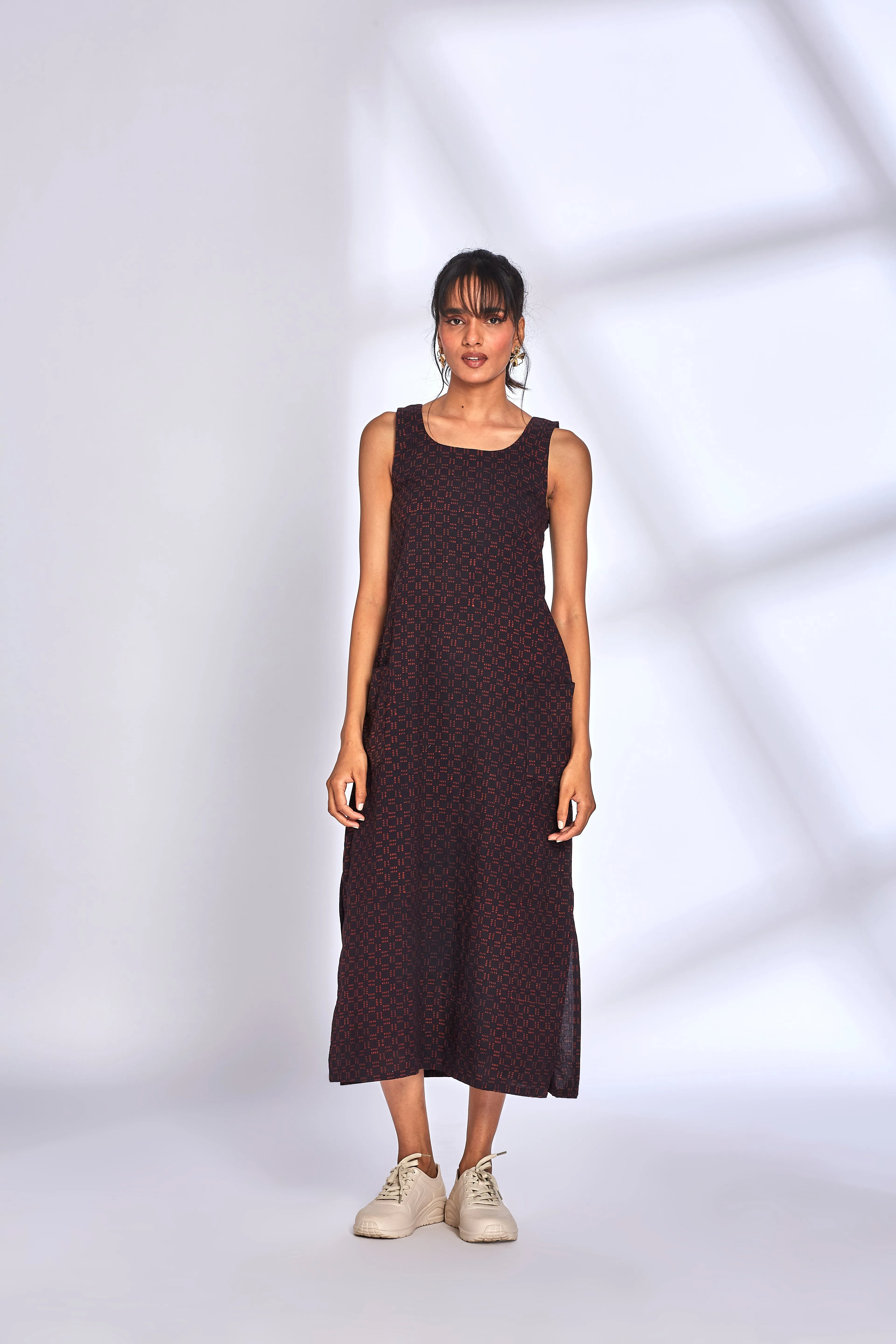 Black Midi Dress with side slit