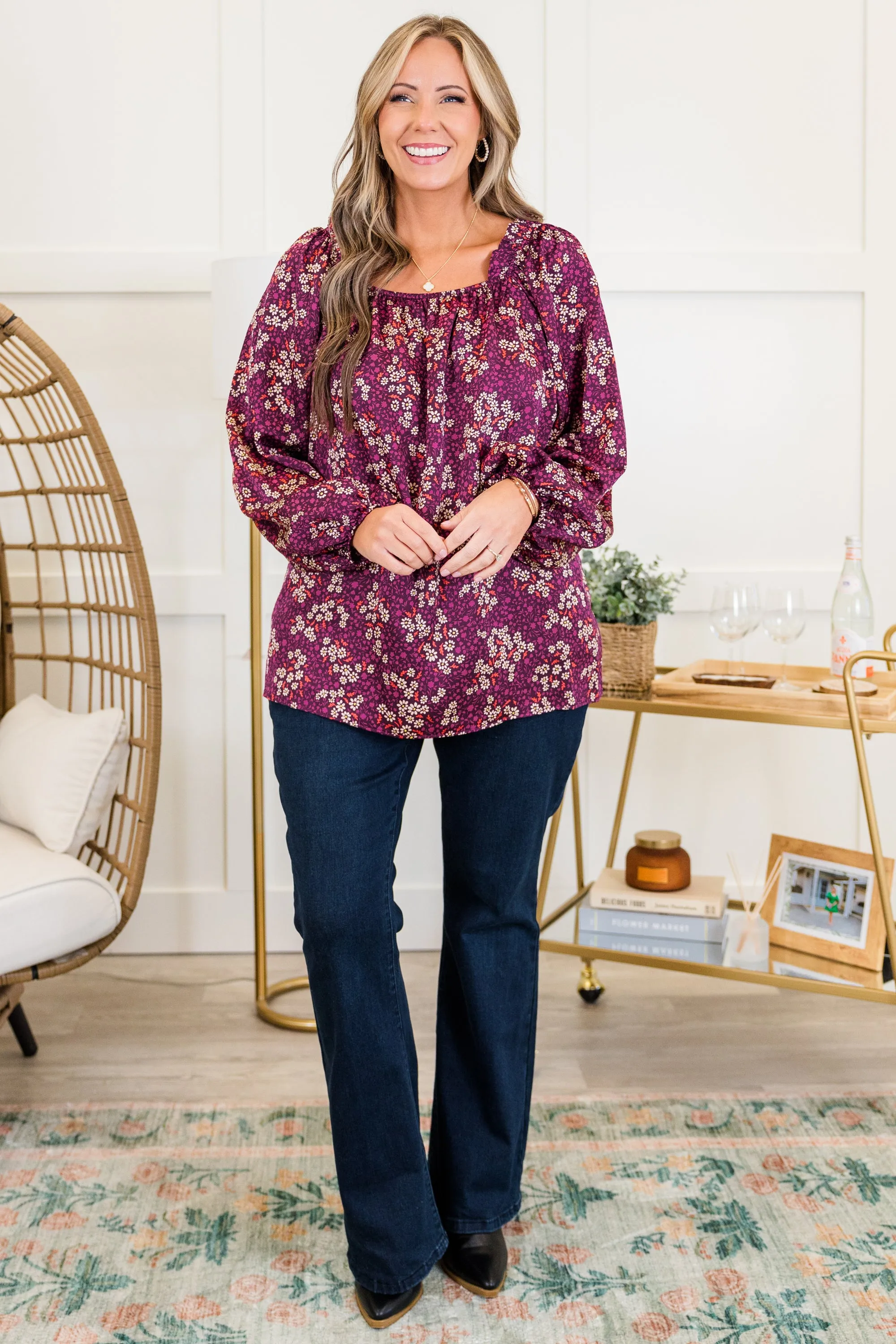 Bloom Later Top, Purple