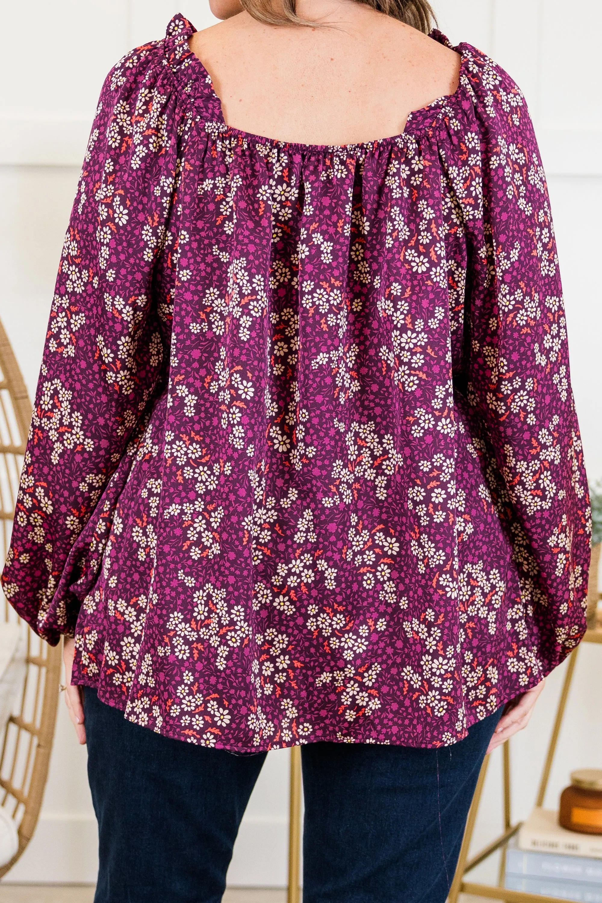 Bloom Later Top, Purple
