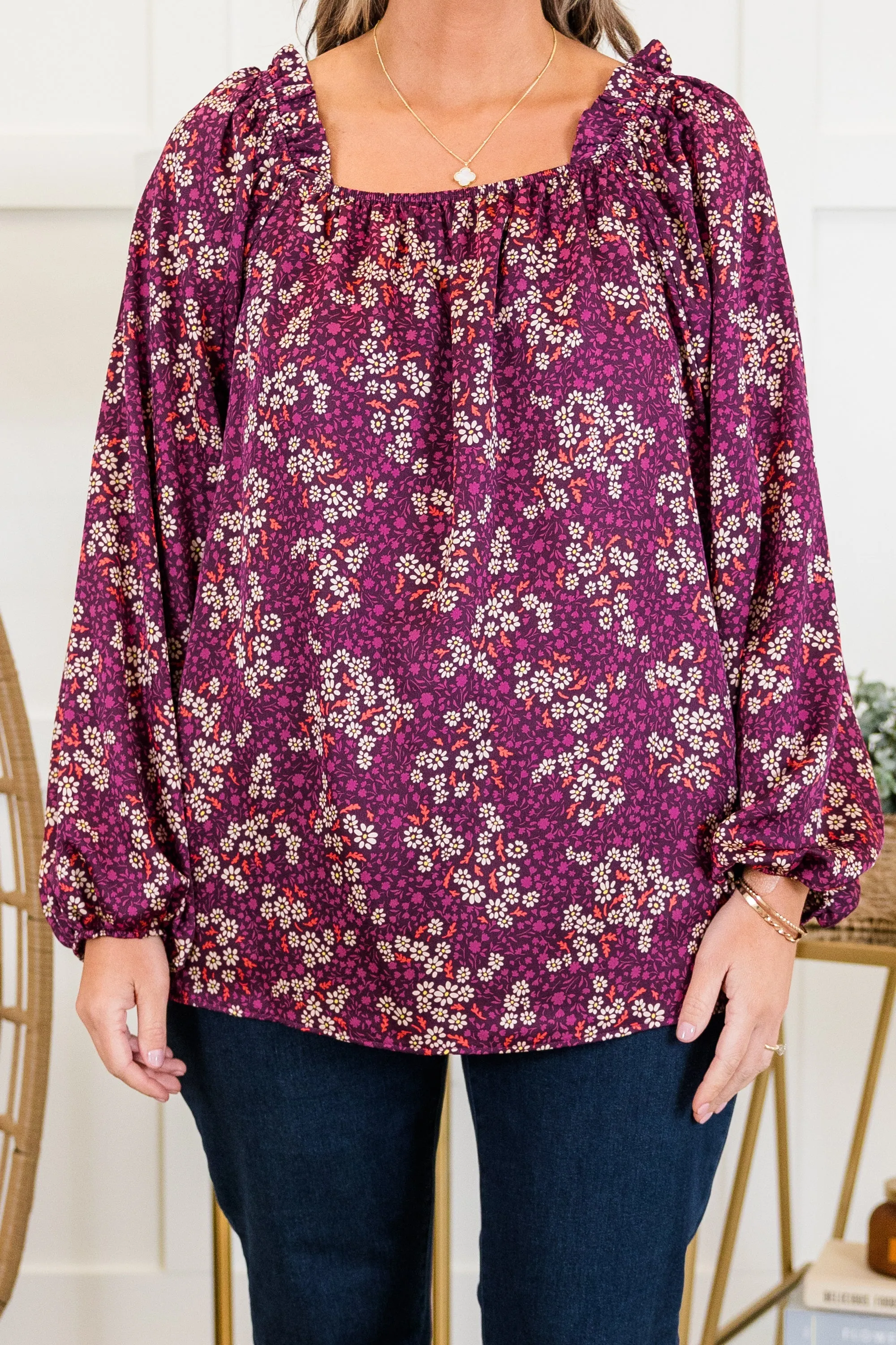 Bloom Later Top, Purple
