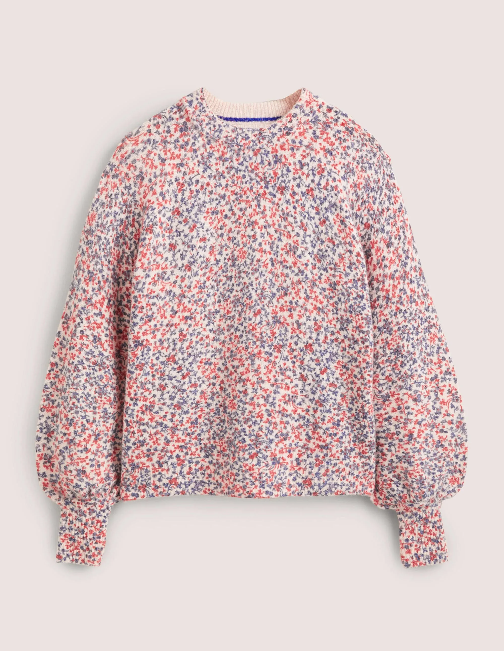 Blouson Sleeve Fluffy Jumper-Milkshake, Wild Vine