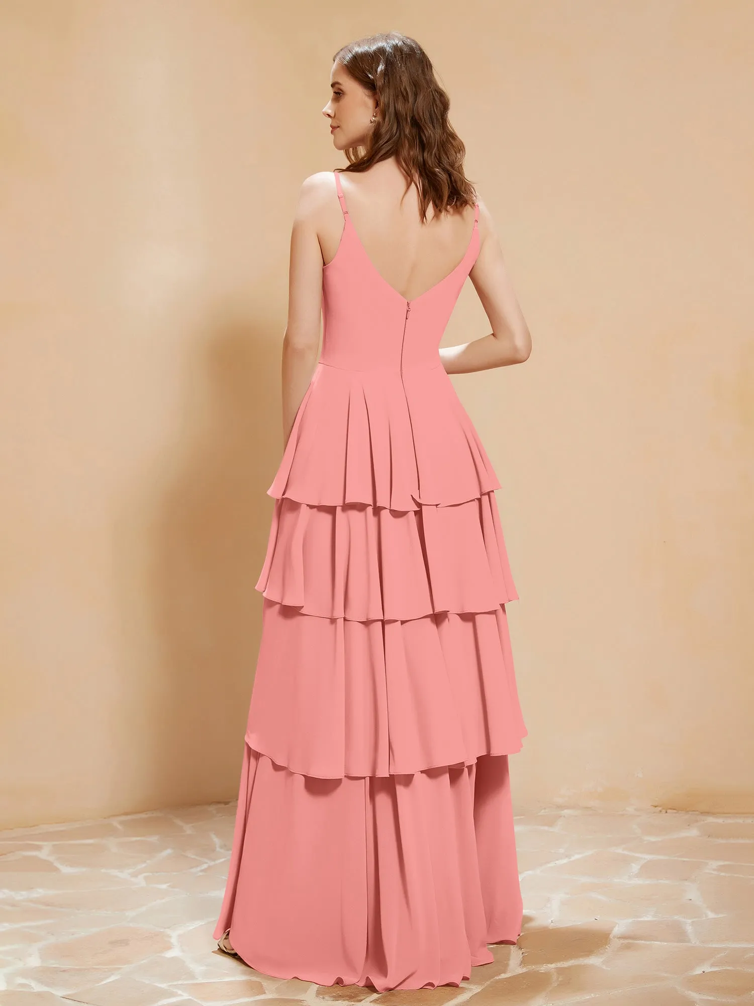 Boho V-neck Floor-length Dress Flowy Ruffles Sunset Plus Size
