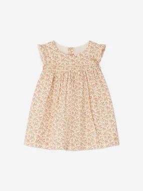 Bonpoint Baby Girls Bis Floral Dress in Beige