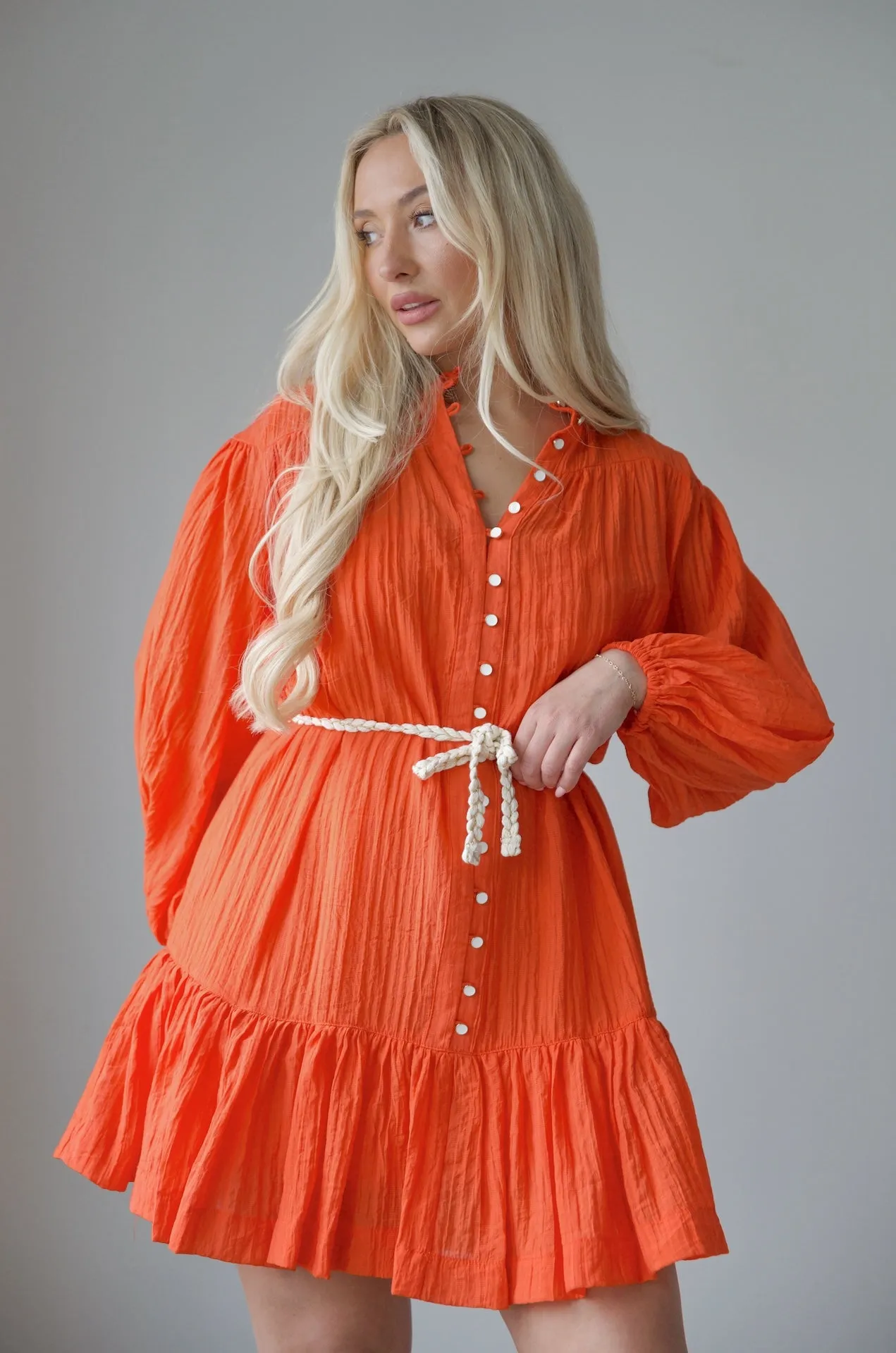 Callie Orange Short Dress