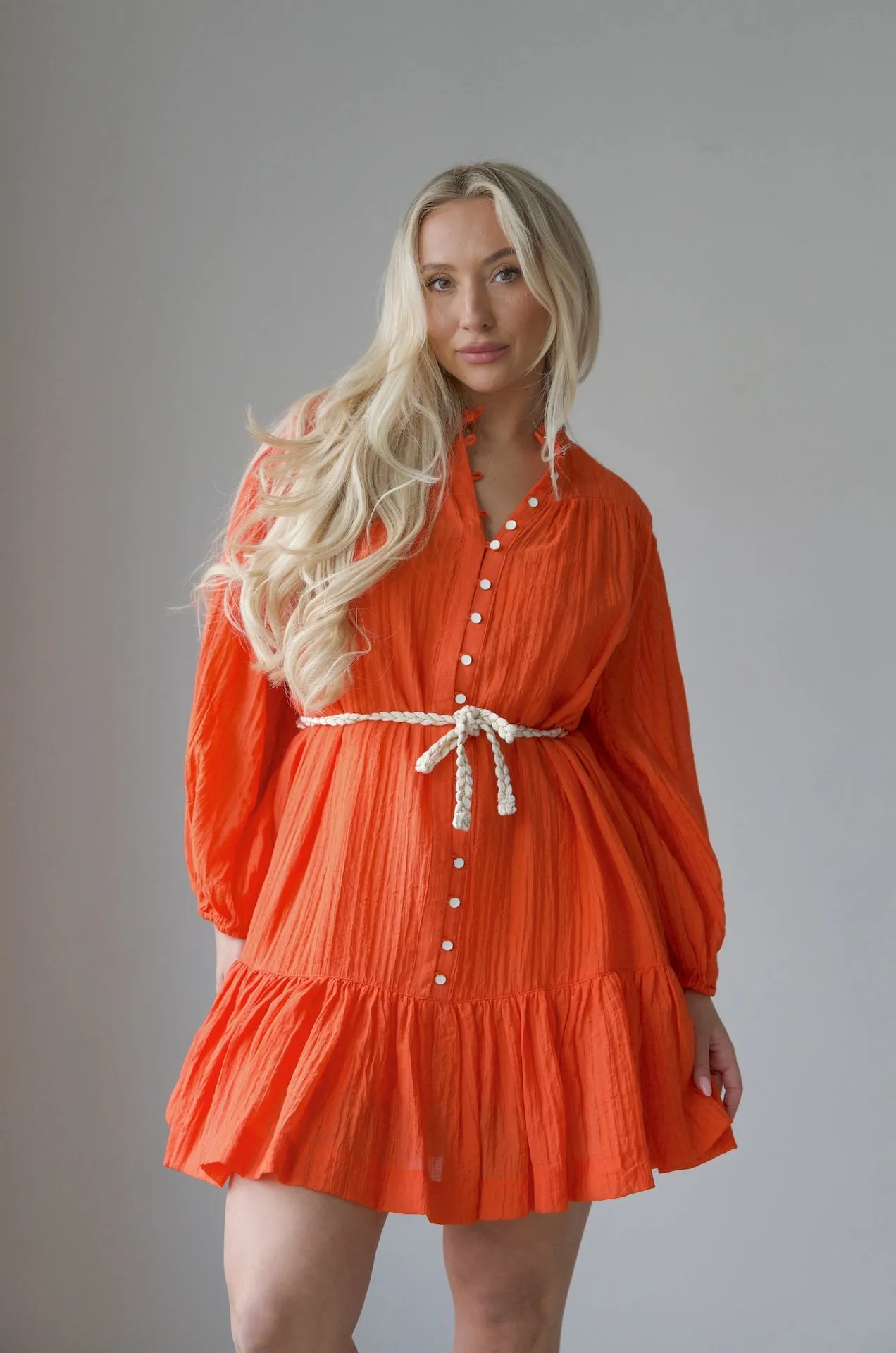 Callie Orange Short Dress