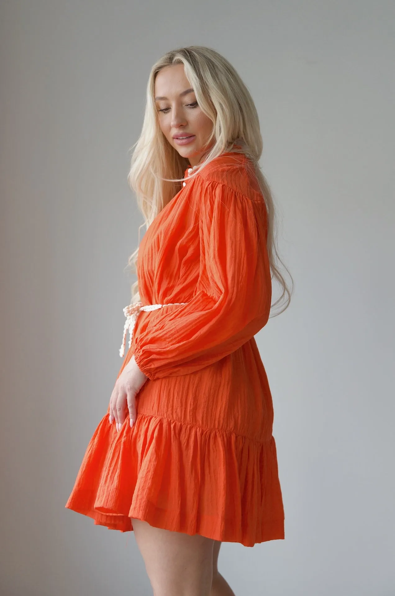 Callie Orange Short Dress