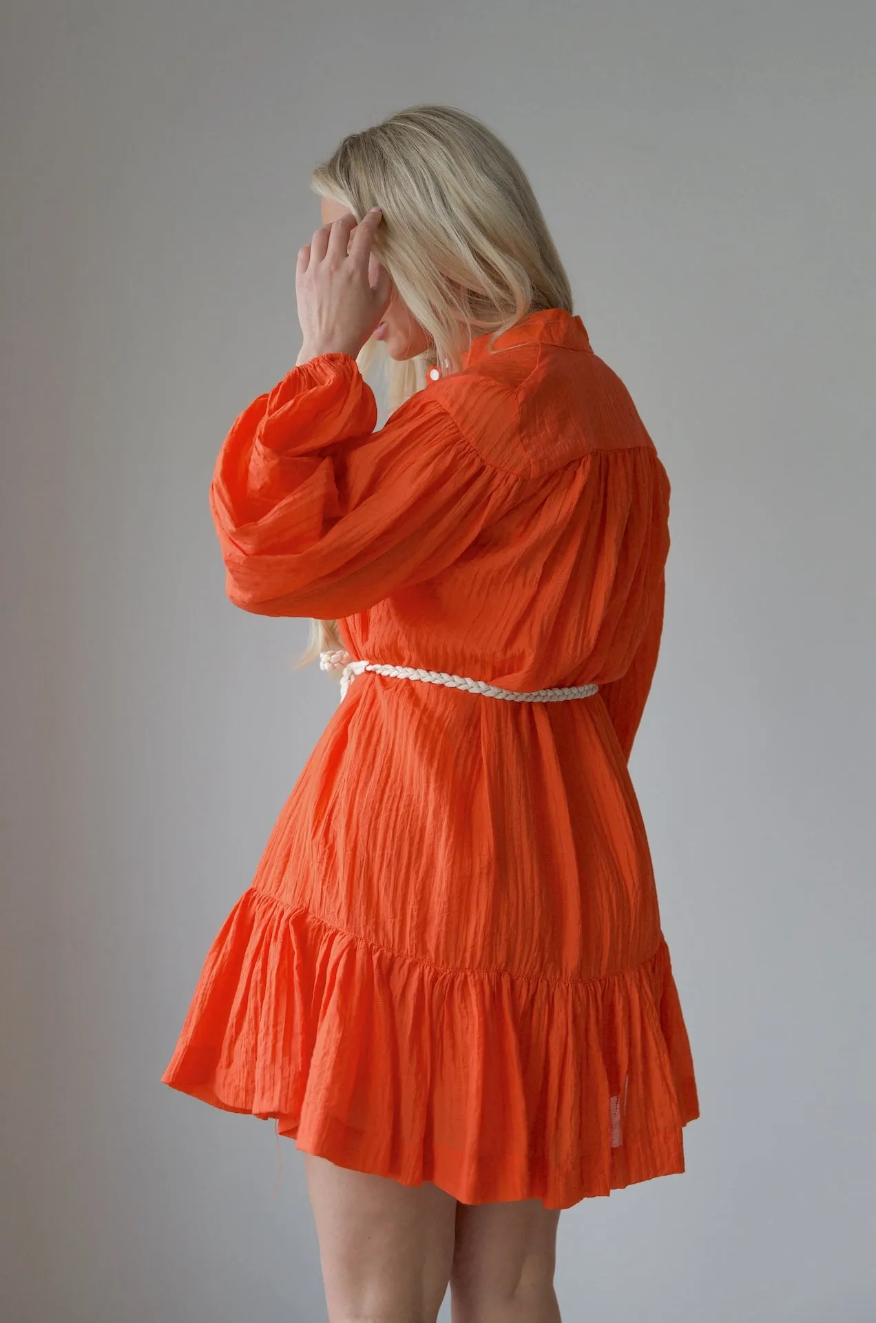Callie Orange Short Dress