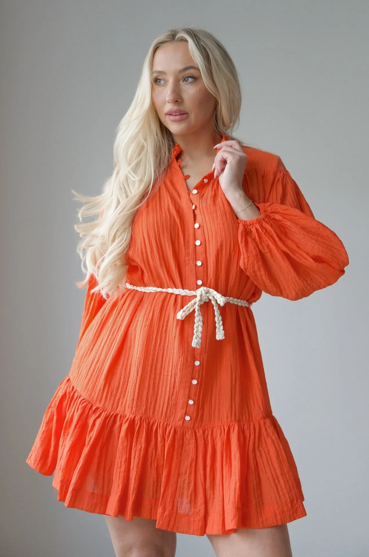 Callie Orange Short Dress