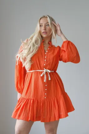 Callie Orange Short Dress