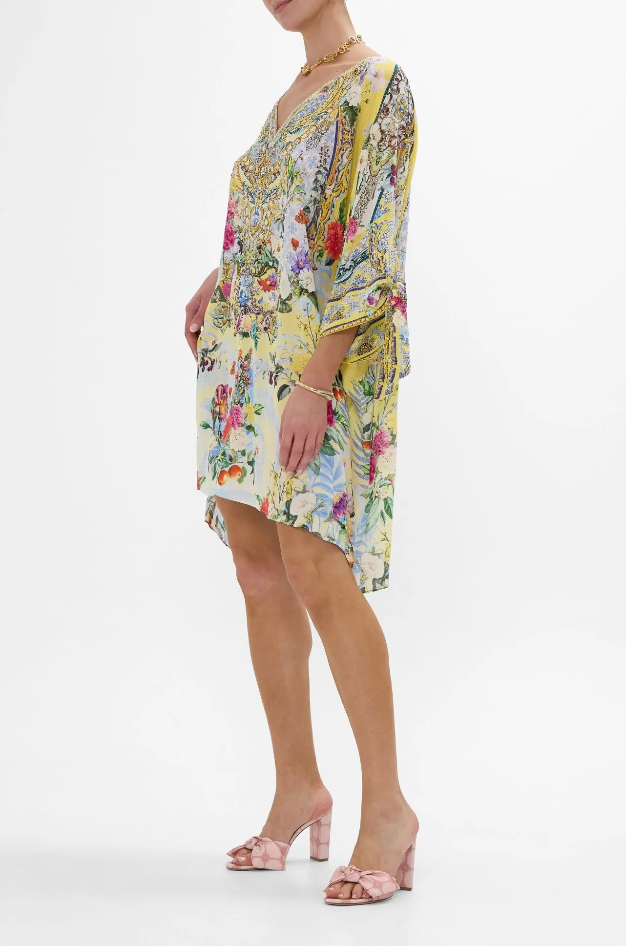 Camilla - Flor Fantastica Tie Sleeve Short V Neck Kaftan
