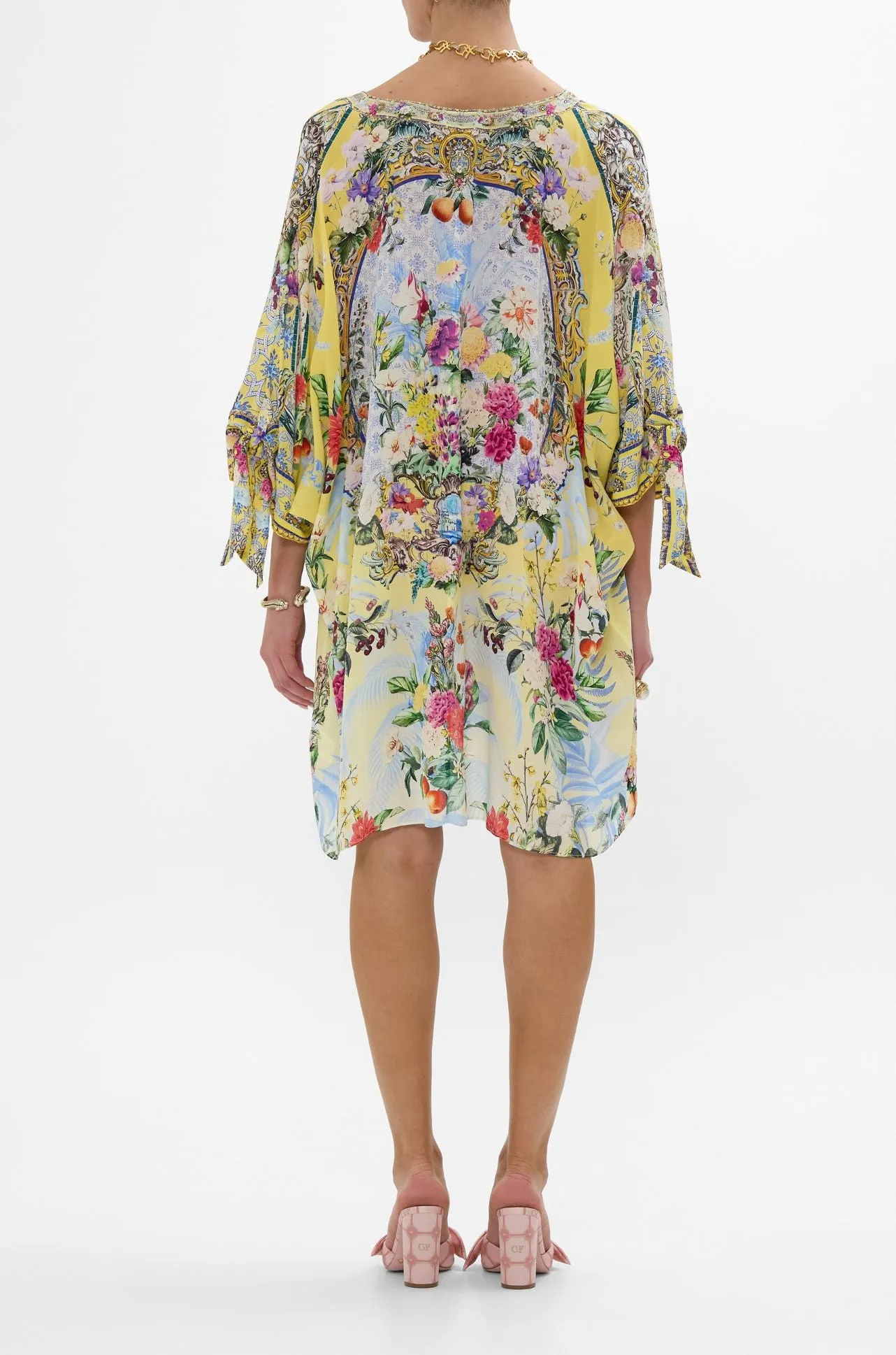 Camilla - Flor Fantastica Tie Sleeve Short V Neck Kaftan