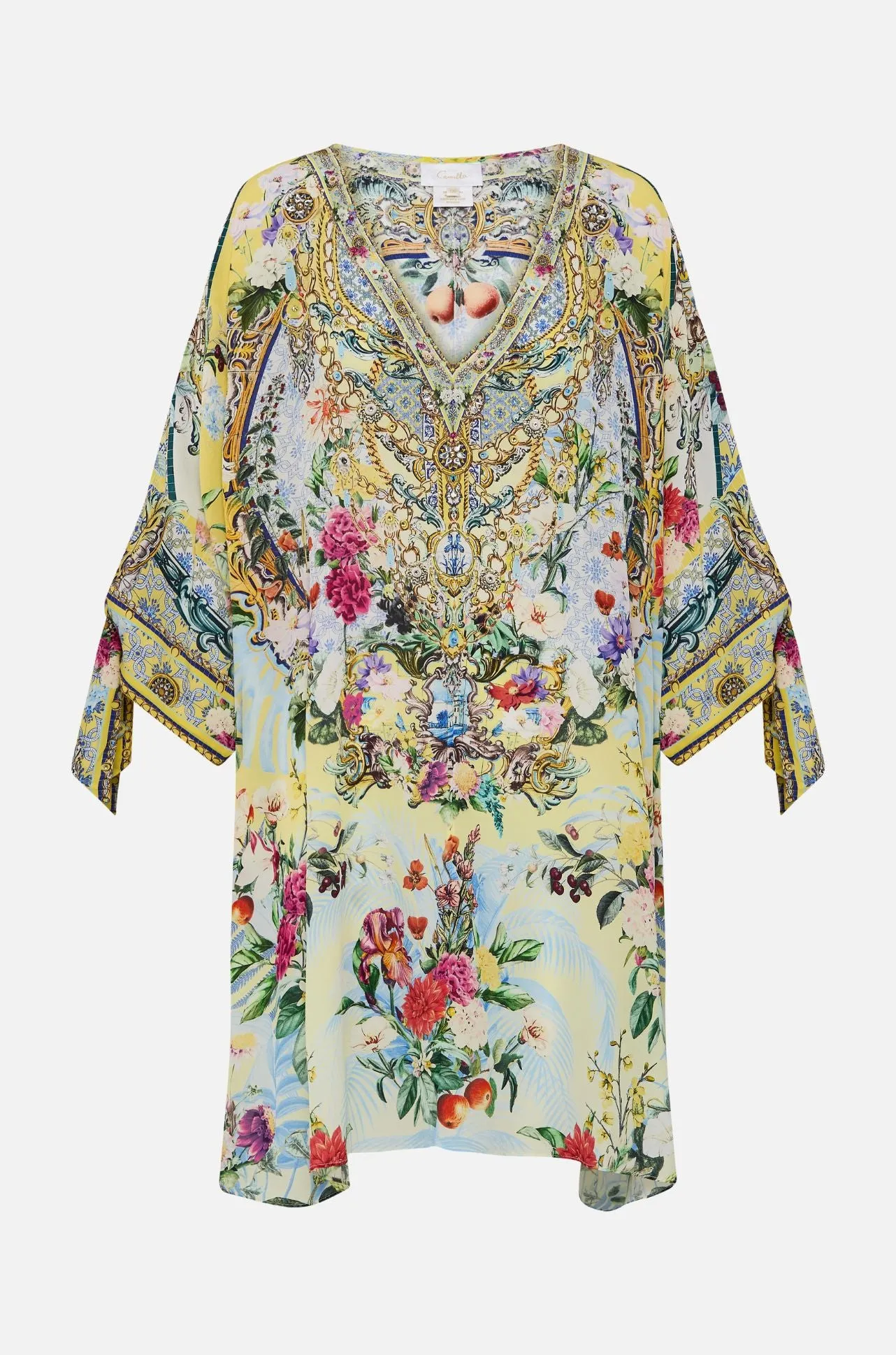 Camilla - Flor Fantastica Tie Sleeve Short V Neck Kaftan