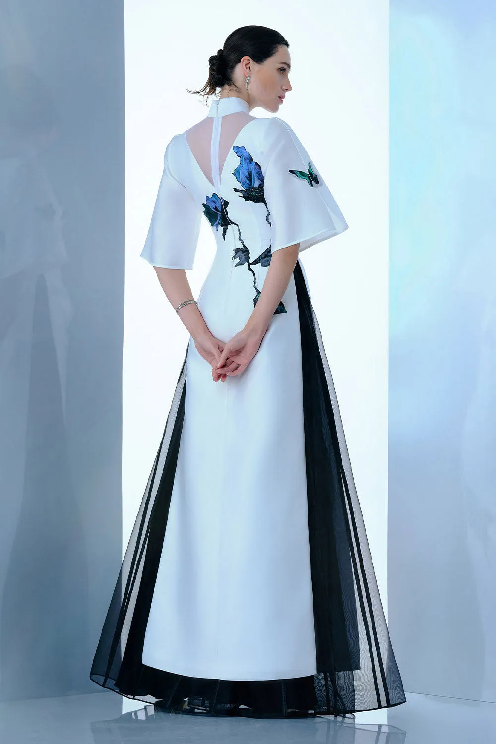 Celestial Vanguard A-line Bell Sleeved Zibeline Calf Length Ao Dai