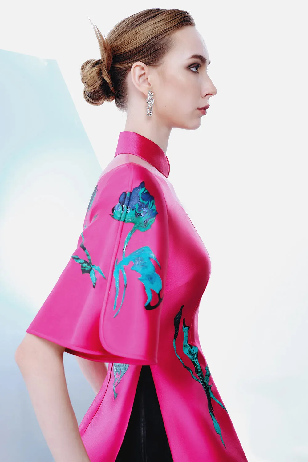 Celestial Vanguard A-line Bell Sleeved Zibeline Calf Length Ao Dai