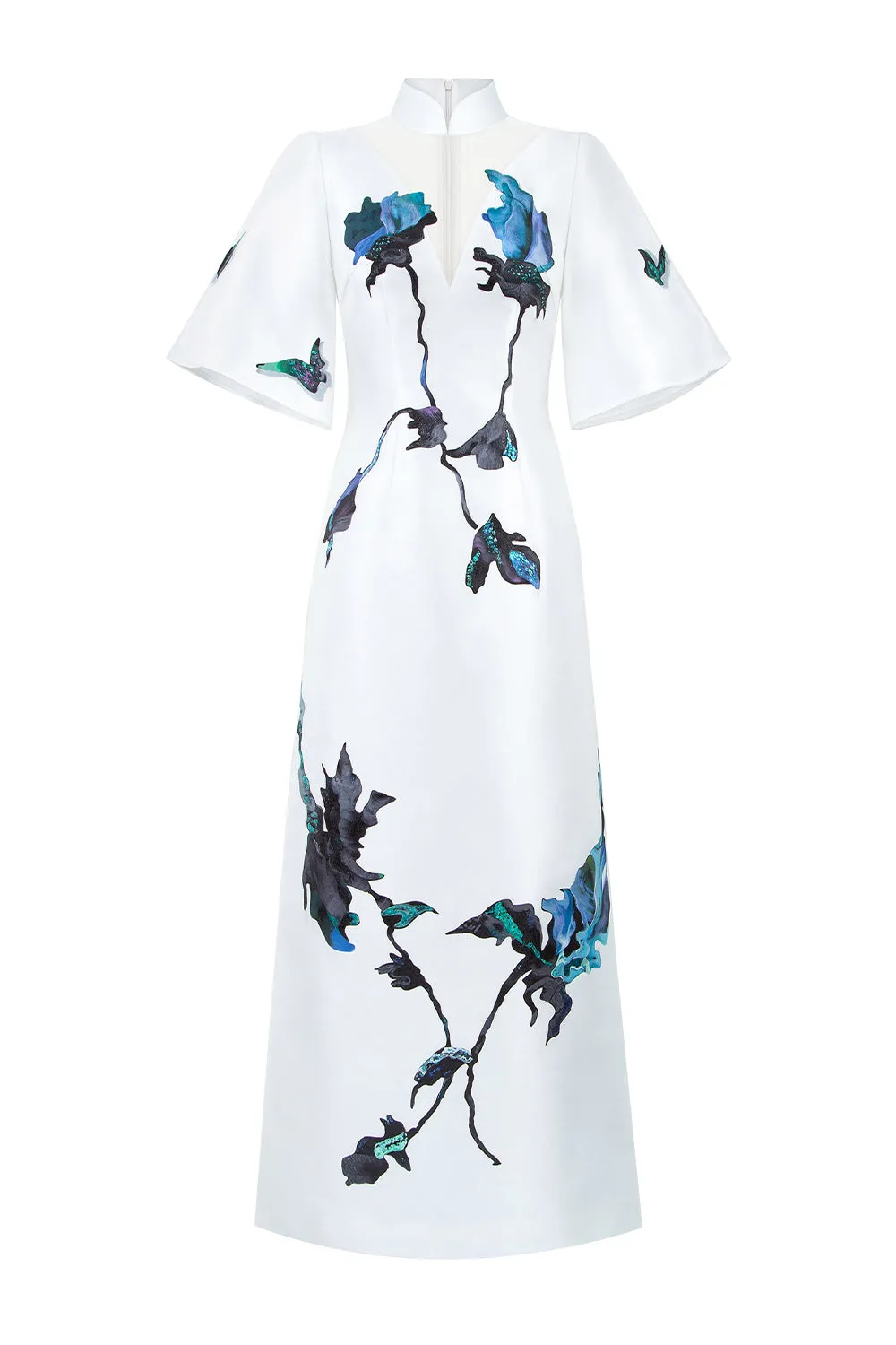 Celestial Vanguard A-line Bell Sleeved Zibeline Calf Length Ao Dai