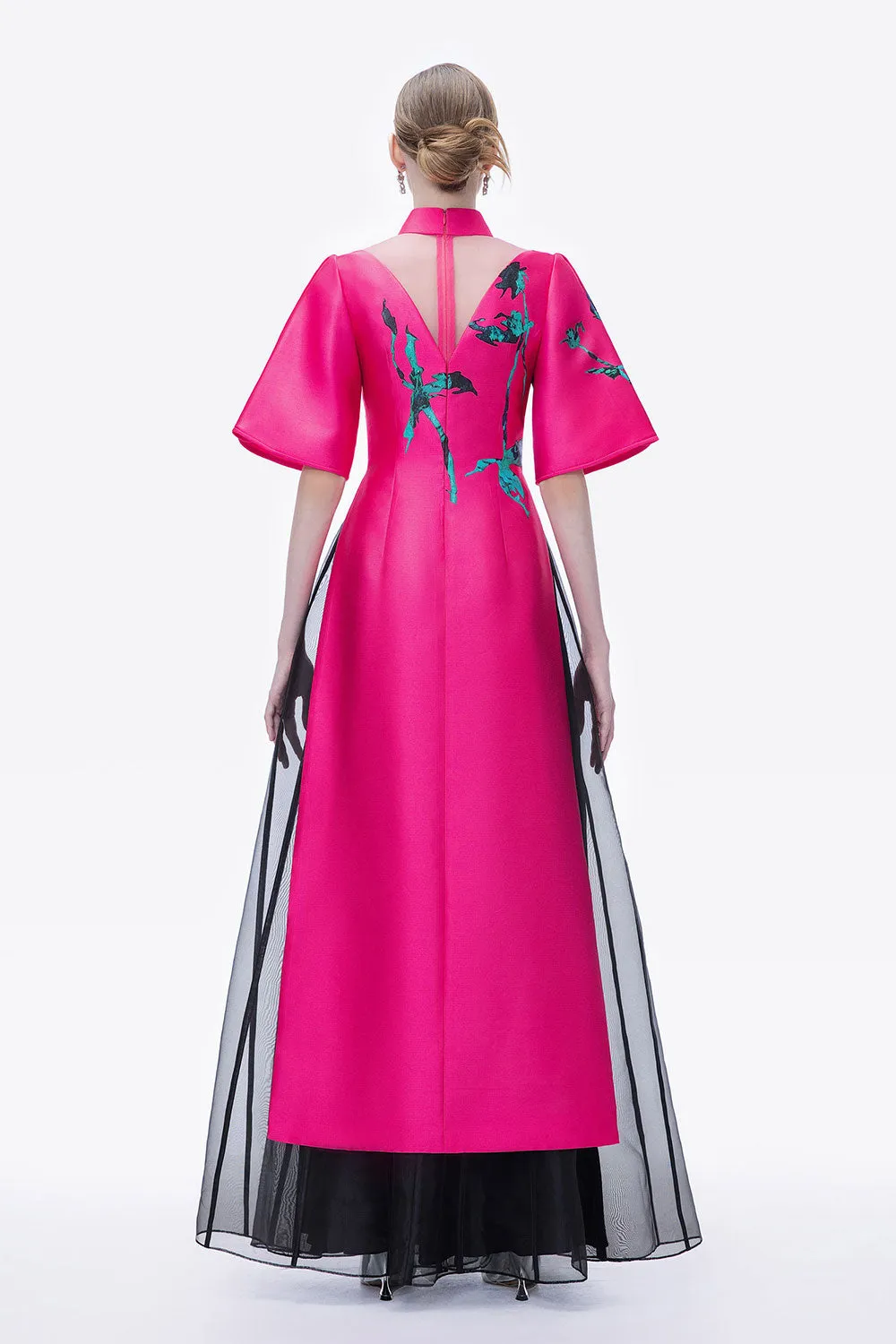 Celestial Vanguard A-line Bell Sleeved Zibeline Calf Length Ao Dai