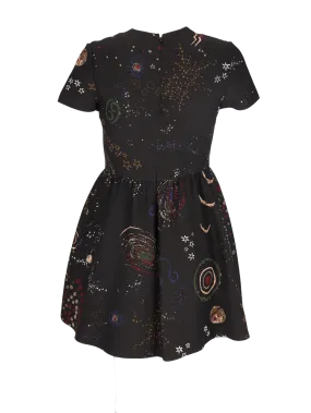 cosmo wool and silk-blend mini dress