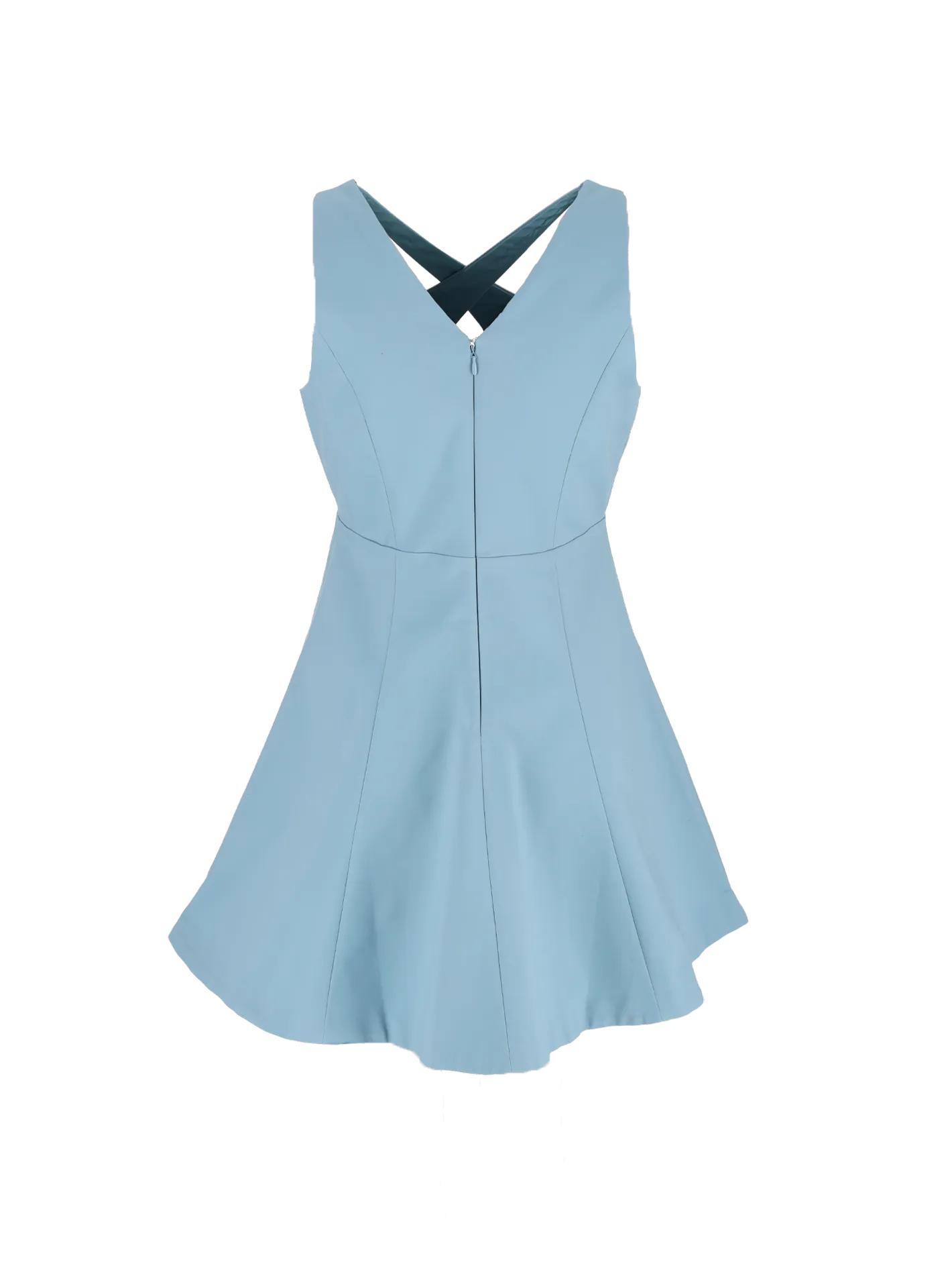 crossover-strap flared mini dress