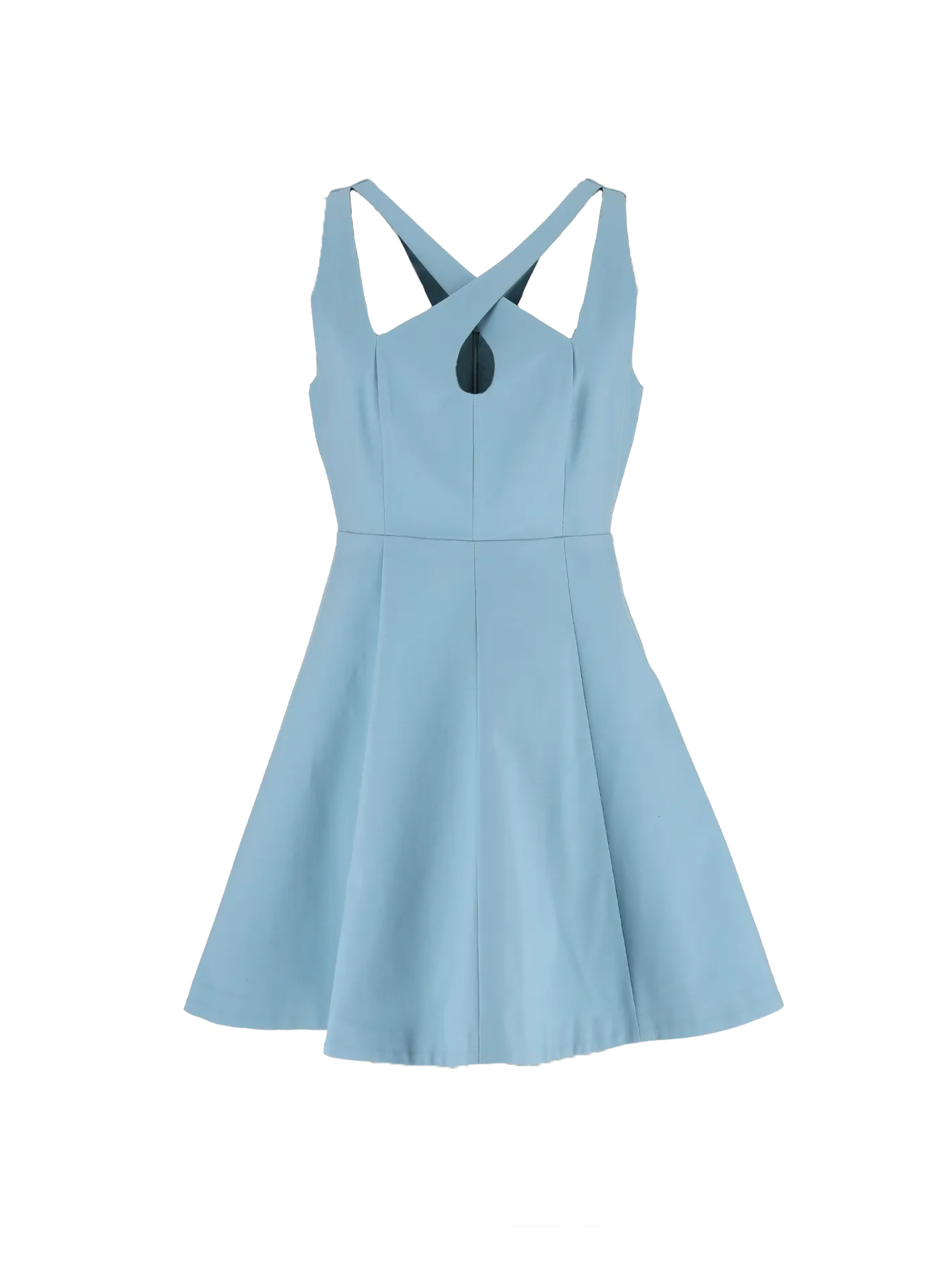crossover-strap flared mini dress