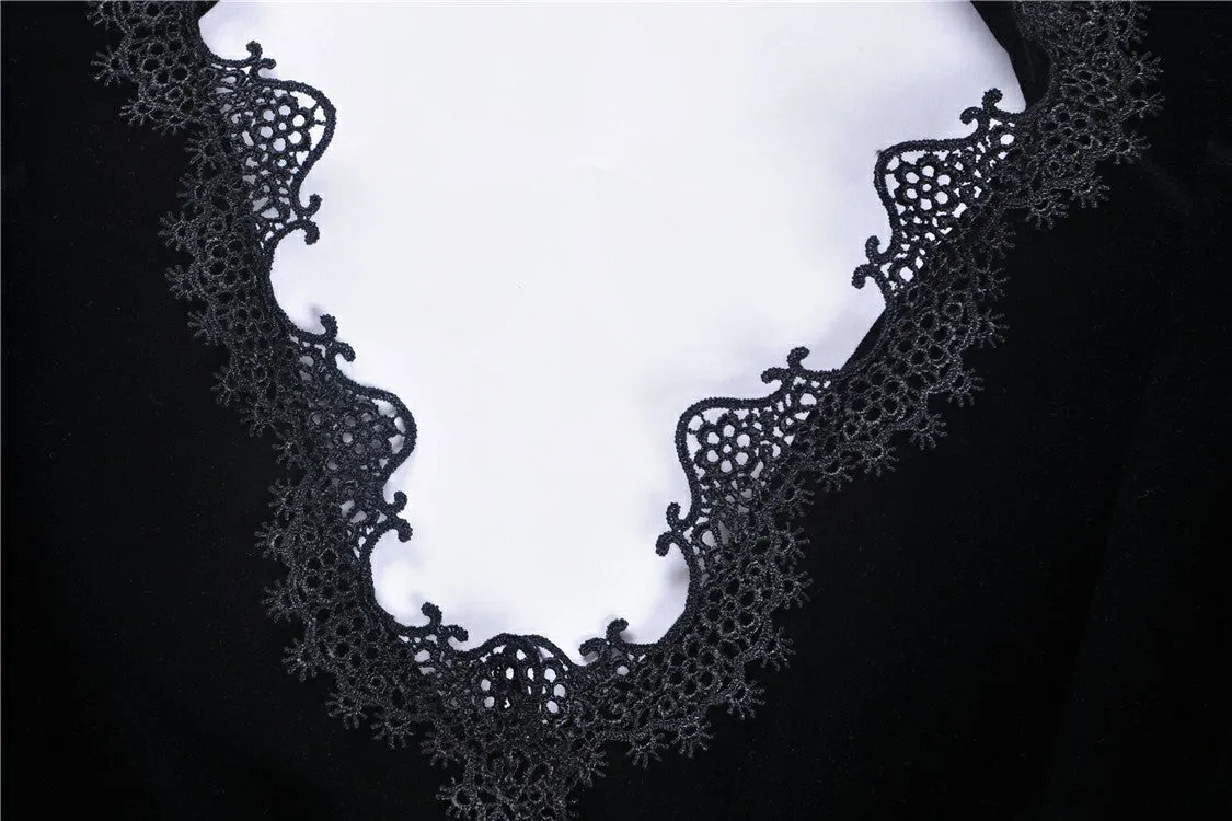 Elegant gothic velvet and lace jacket JW189