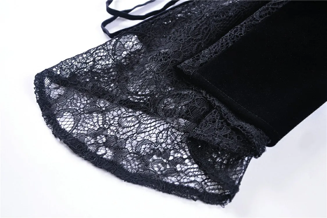 Elegant gothic velvet and lace jacket JW189