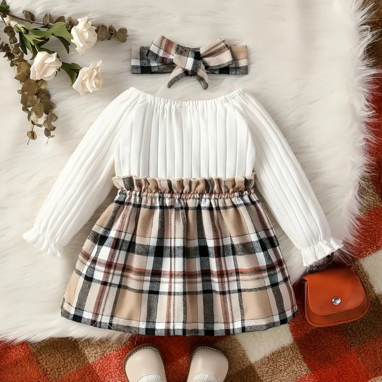 Elegant Plaid Style Body Dress