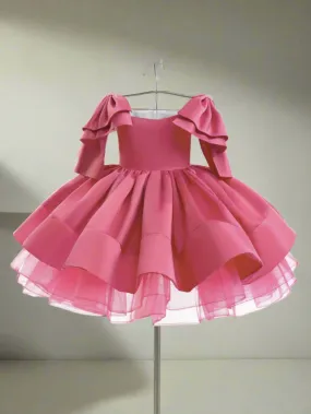 Elegant Tutu Princess Dresses with Layered Skirt and Ruffle Sleeves