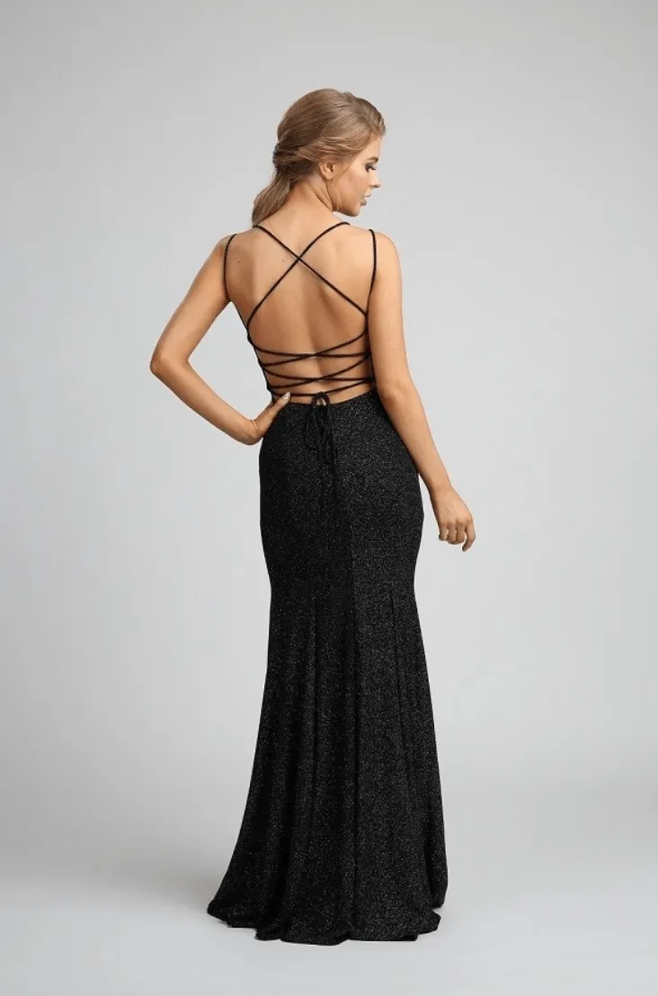 Fiesta 4225 Shimmering Sultry Fitted Leg Slit Dress