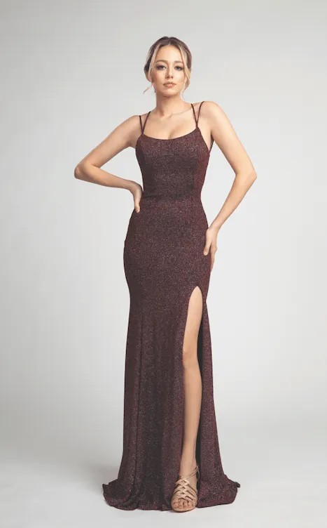 Fiesta 4225 Shimmering Sultry Fitted Leg Slit Dress