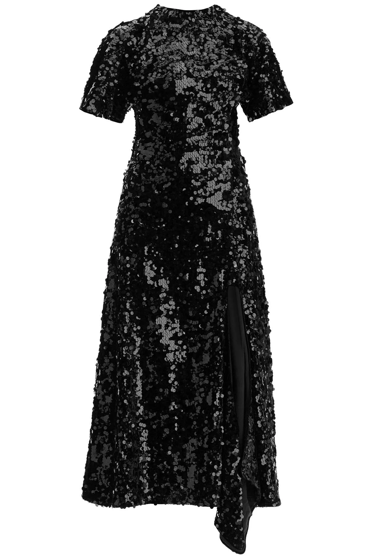 Fitted Sequined Velvet Midi Dress