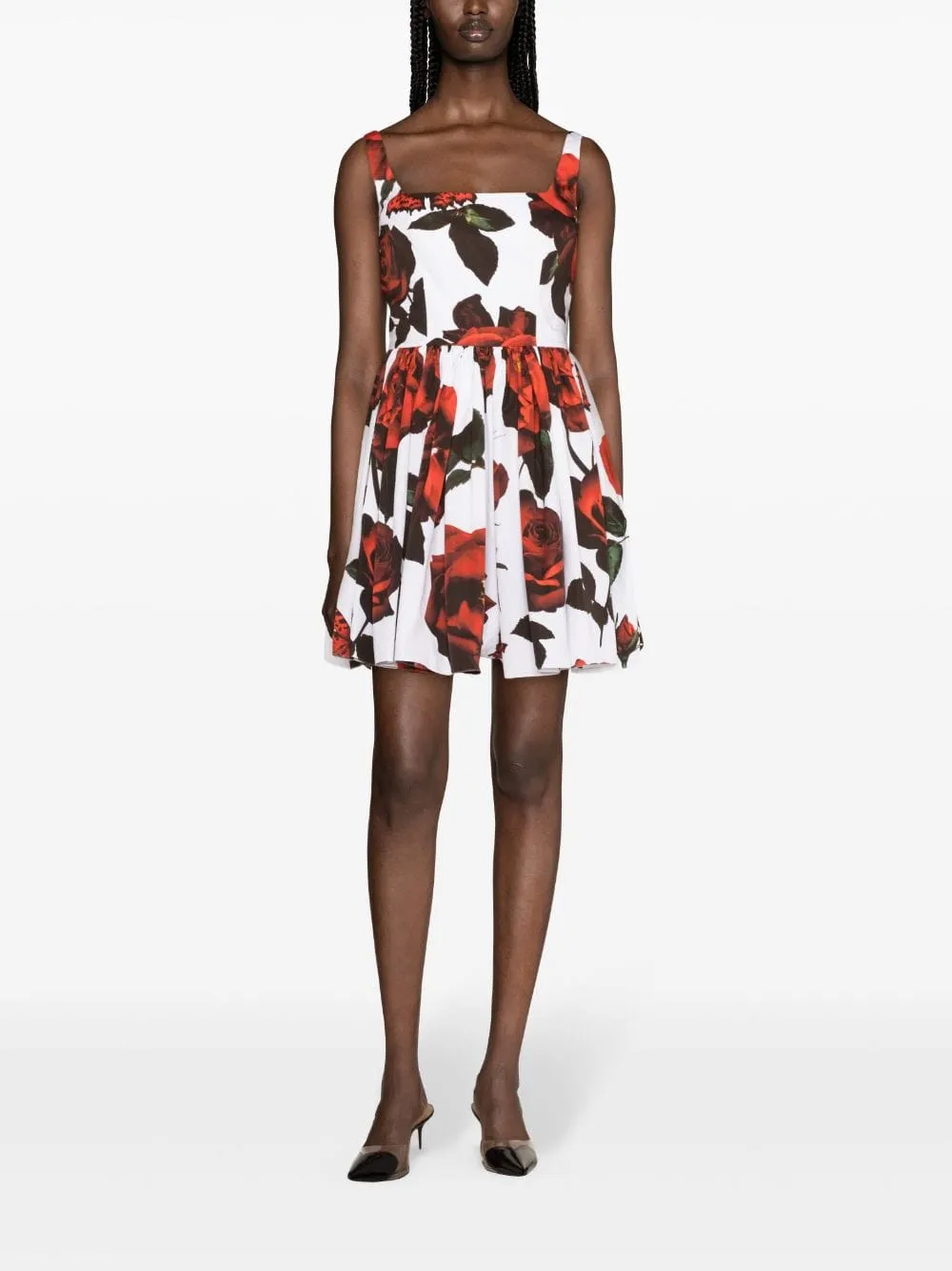 Floral-Print Flared Minidress