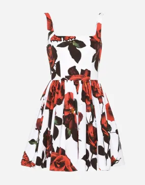 Floral-Print Flared Minidress