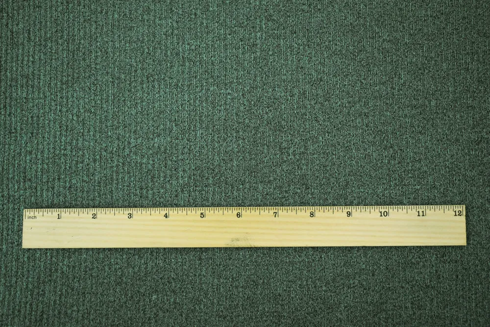 Green-Gray Rayon-Poly Stretch Spandex 2x2 Brushed Back Rib Knit Fabric