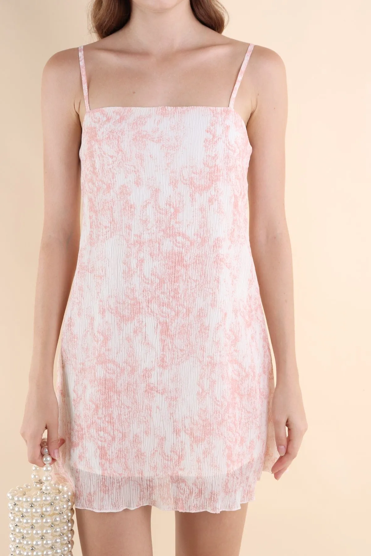 HARPER PLEATED MINI DRESS IN PINK