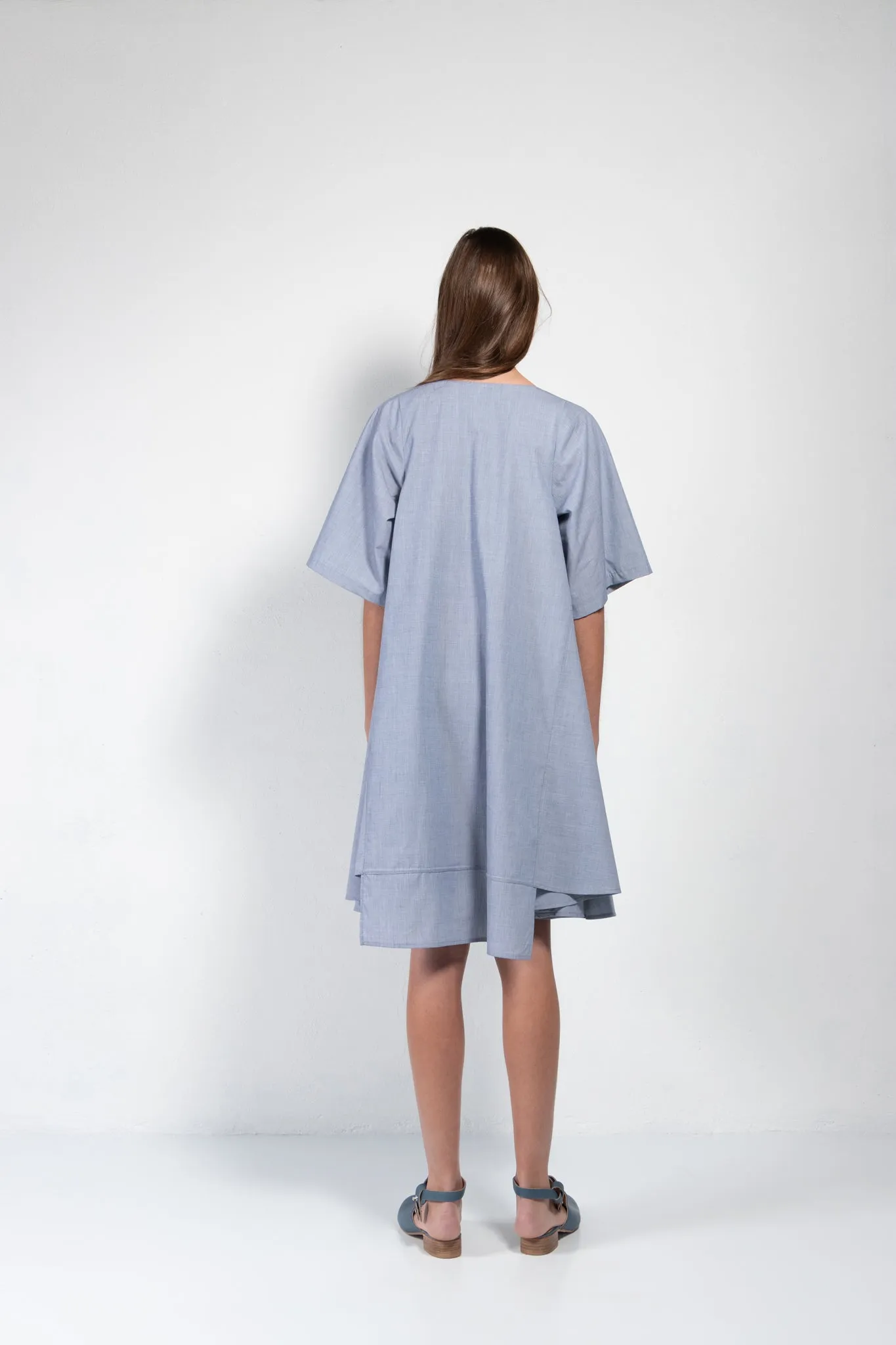 Juno Lightweight Cotton Dress With Contrasting Panel