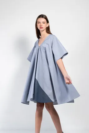 Juno Lightweight Cotton Dress With Contrasting Panel