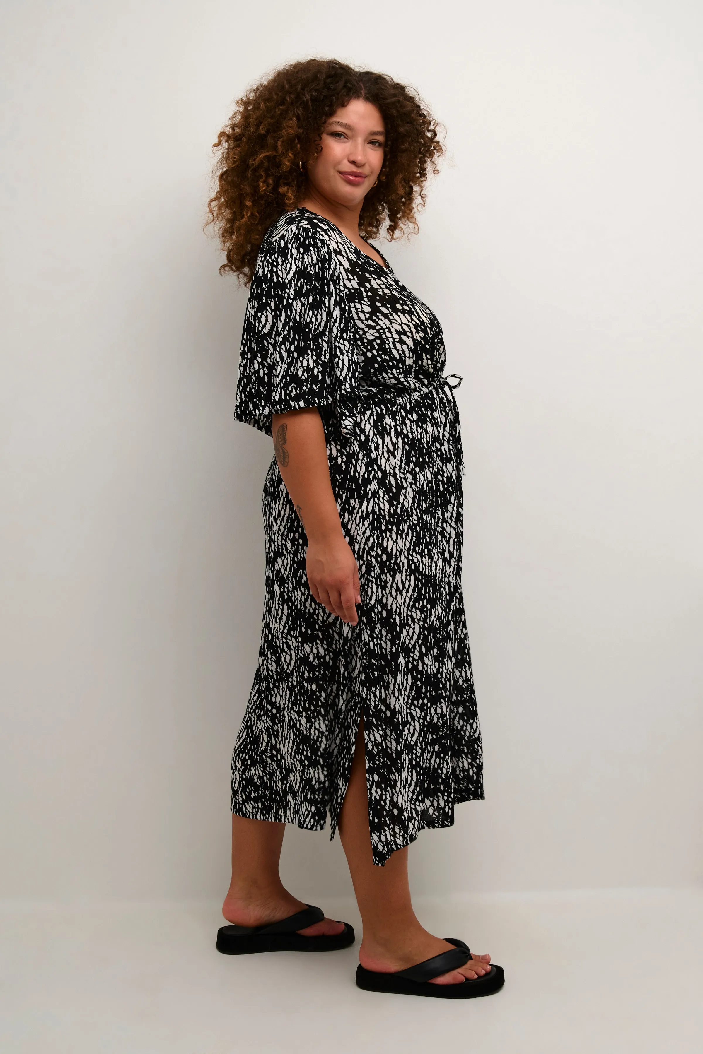 Kaffe Curve Ami Dress in Snake Print