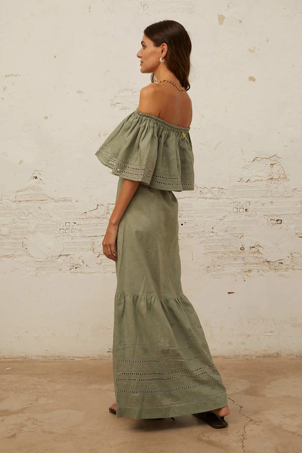 Lyubava Maxi Dress in Jungle Green